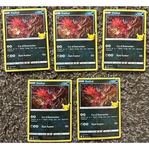 Yveltal Celebrations Pokemon #019/025 Holo Rare Lot of 5